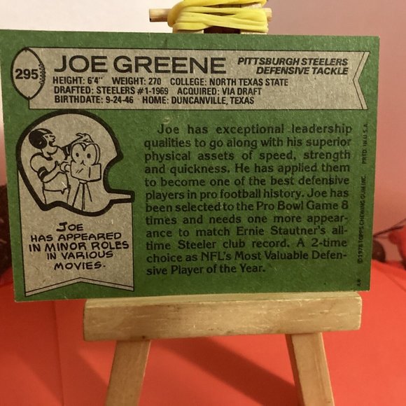 1978 Topps #295 Joe Greene NM - Picture 2 of 6